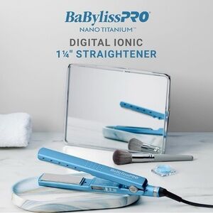 BaBylissPRO Nano Titanium Flat Iron - Light Blue